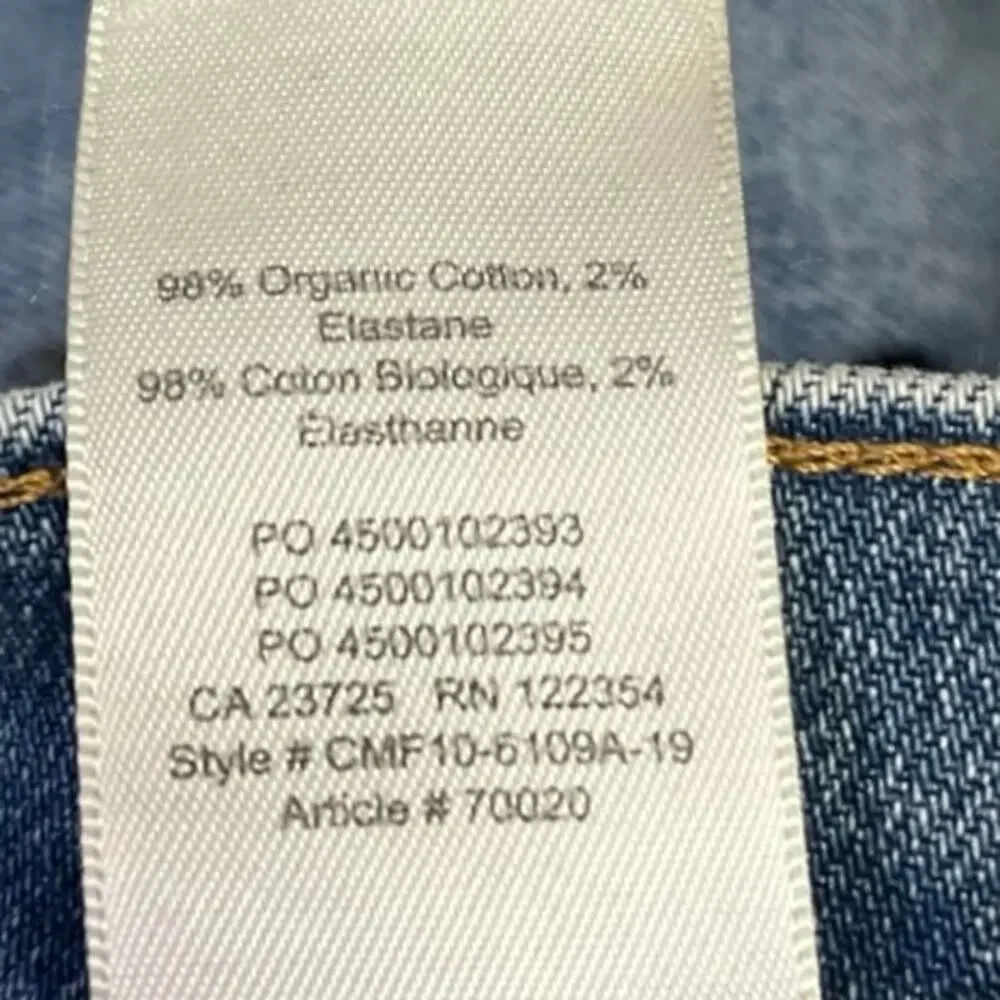 Aritzia Denim Forum Blue Light Wash The Bailey High Rise Crop Flare Jeans Sz 23